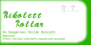 nikolett kollar business card